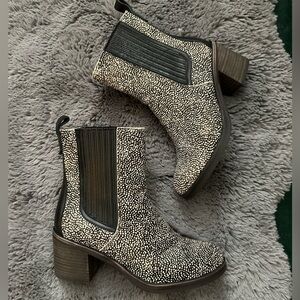 UGG Camden Exotic Calf Hair Boots in Dark Brown and Cream